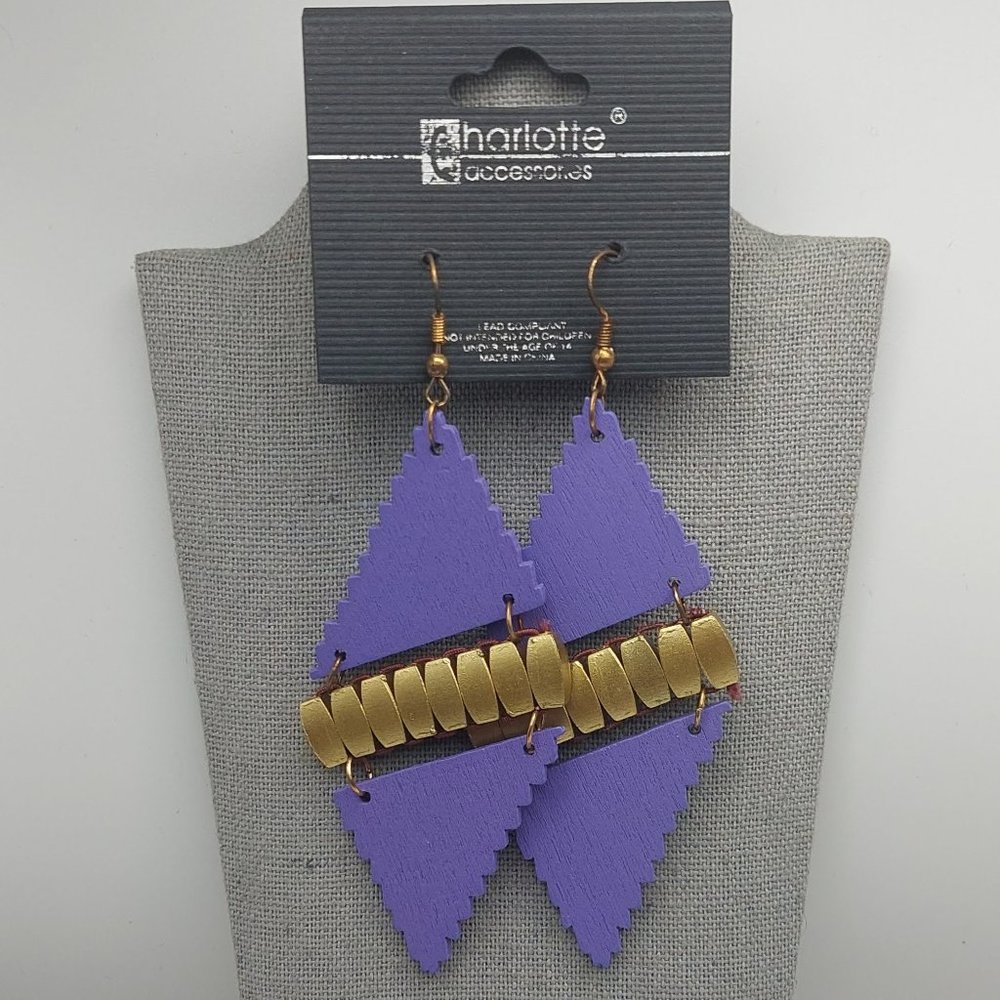 Purple Geometric Earrings